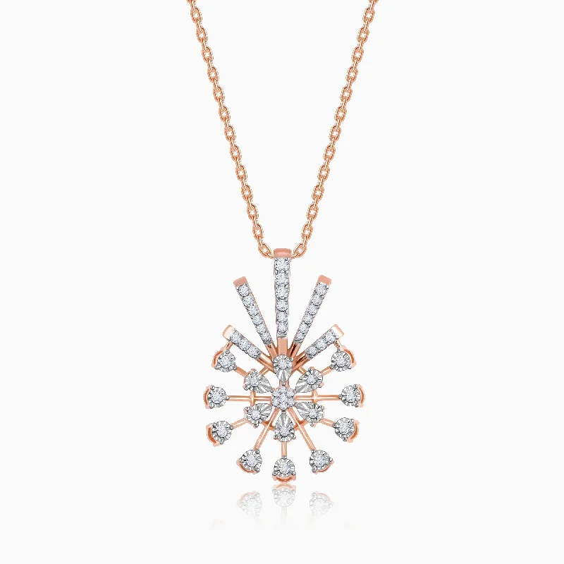 necklaces for casual chic -Rose Gold Sinhaparni Diamond Pendant