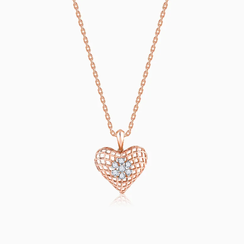 necklaces stylish affordable -Rose Gold Cardinal Diamond Pendant