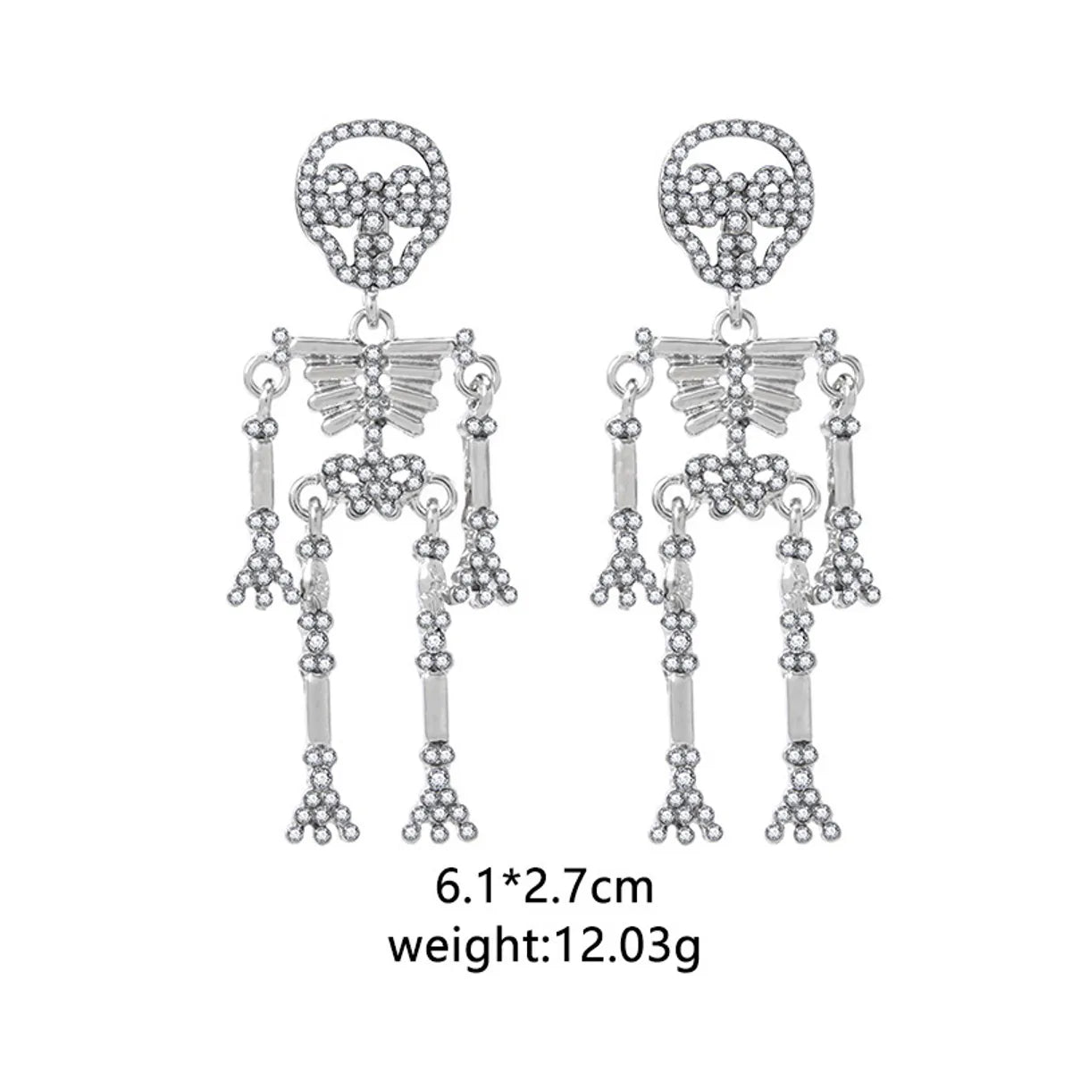 Silver Skull Frame Ear Studs