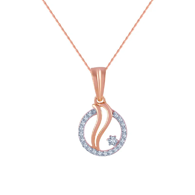 necklaces with initial pendant -14k (585) Rose Gold And Diamond Pendant For Women