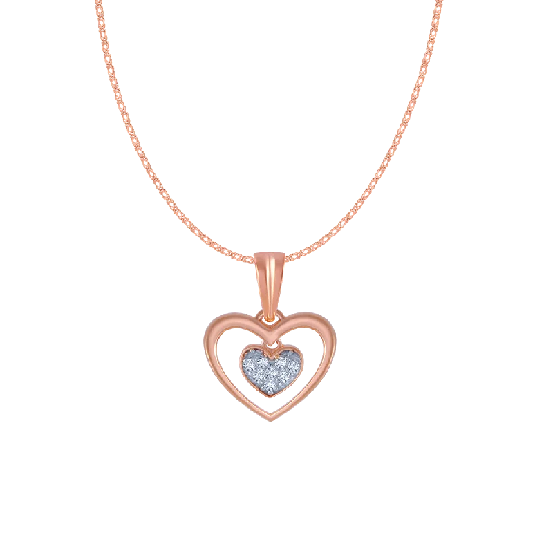 necklaces for holiday gift -14KT (585) Rose Gold And Diamond Pendant For Women