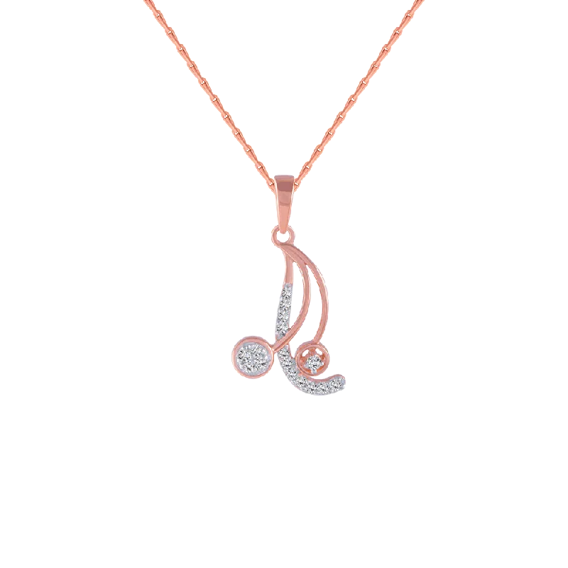 necklaces with aquamarine stone -14KT (585) Rose Gold And Diamond Pendant For Women