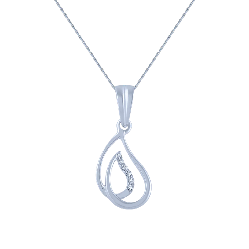 necklaces for daily elegance -14k (585) White Gold And Diamond Pendant For Women