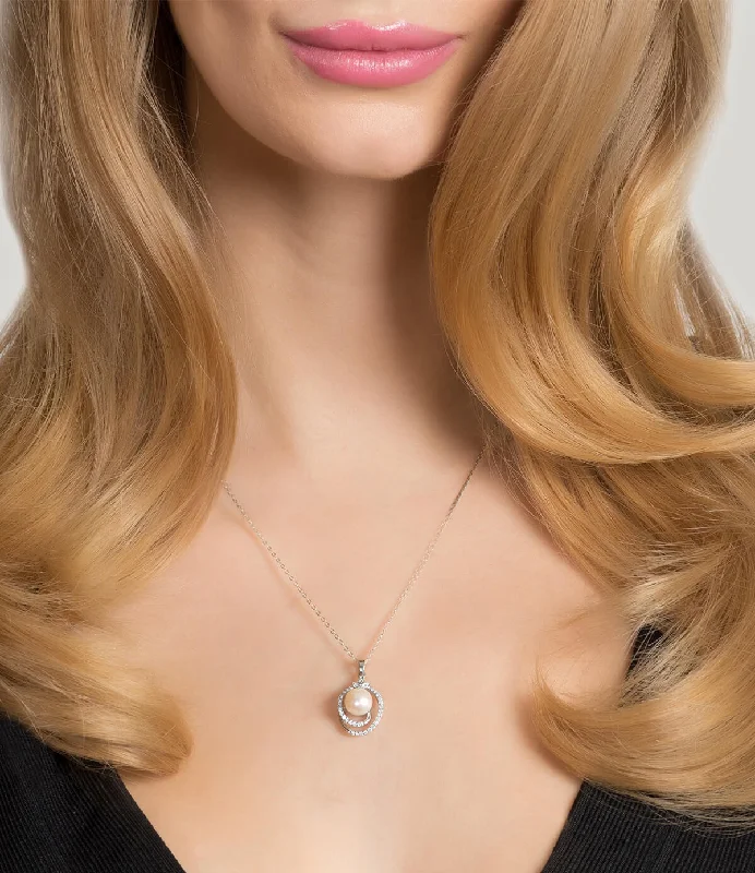 necklaces for anniversary surprise -Callista Pearl Pendant Necklace