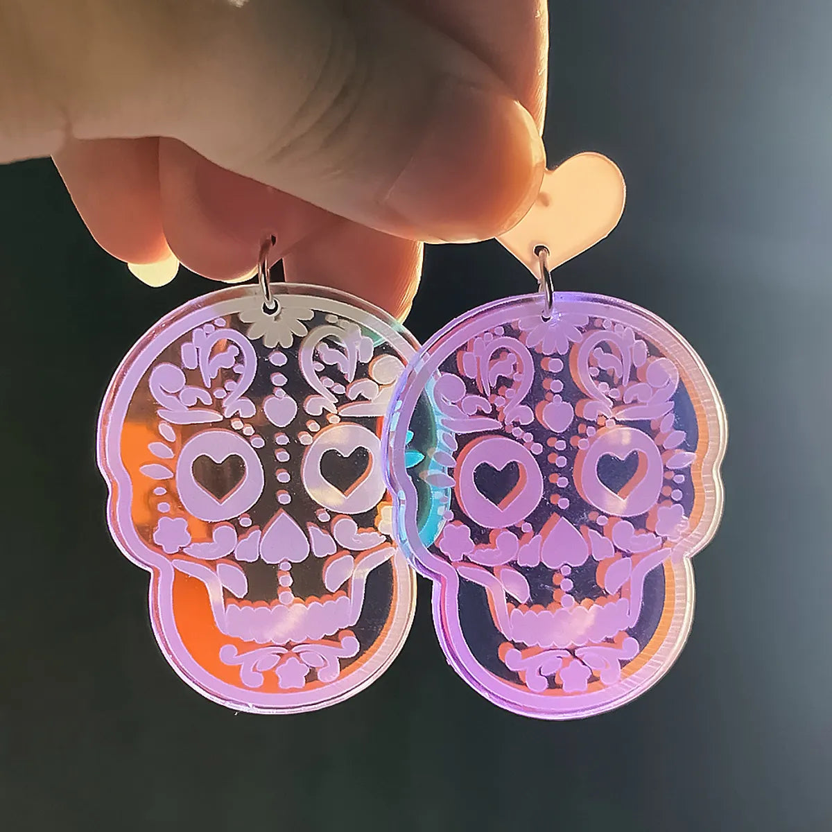 ladies earrings for young women -1 Pair Gothic Cool Style Skull Ghost Arylic Drop Earrings