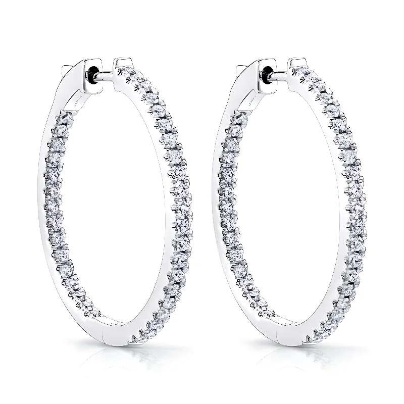 ladies engagement rings luxury brand appeal -Inside-Out Diamond Hoops