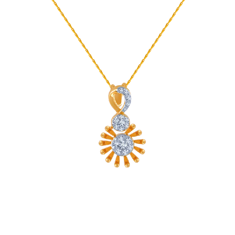 necklaces for fashion lovers -14k (585) Yellow Gold And Diamond Pendant For Women