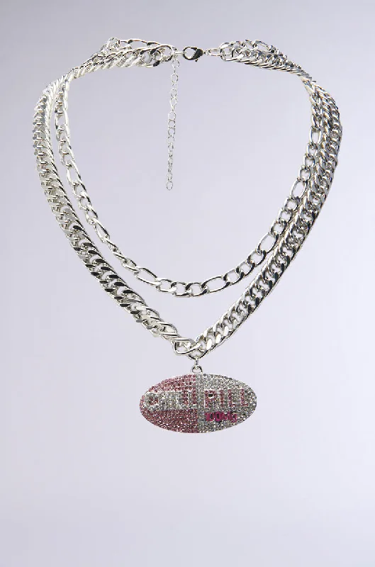 necklaces with ruby red -TAKE A CHILL PILL NECKLACE