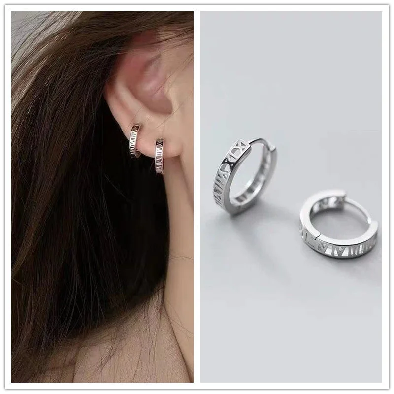 Silver Roman Numeral Ear Clip