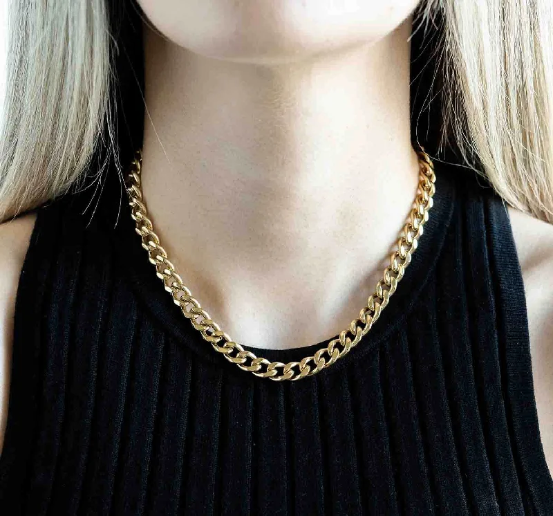 necklaces with black onyx -Cuban Chain | Gold