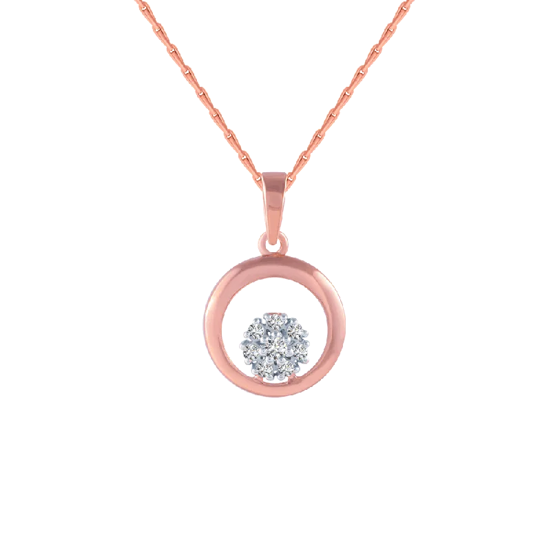 necklaces with infinity symbol -14KT (585) Rose Gold And Diamond Pendant For Women