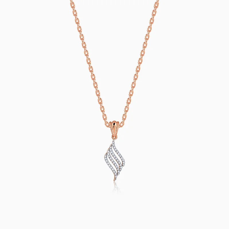 necklaces long chain style -Rose Gold True Paradise Diamond Pendant