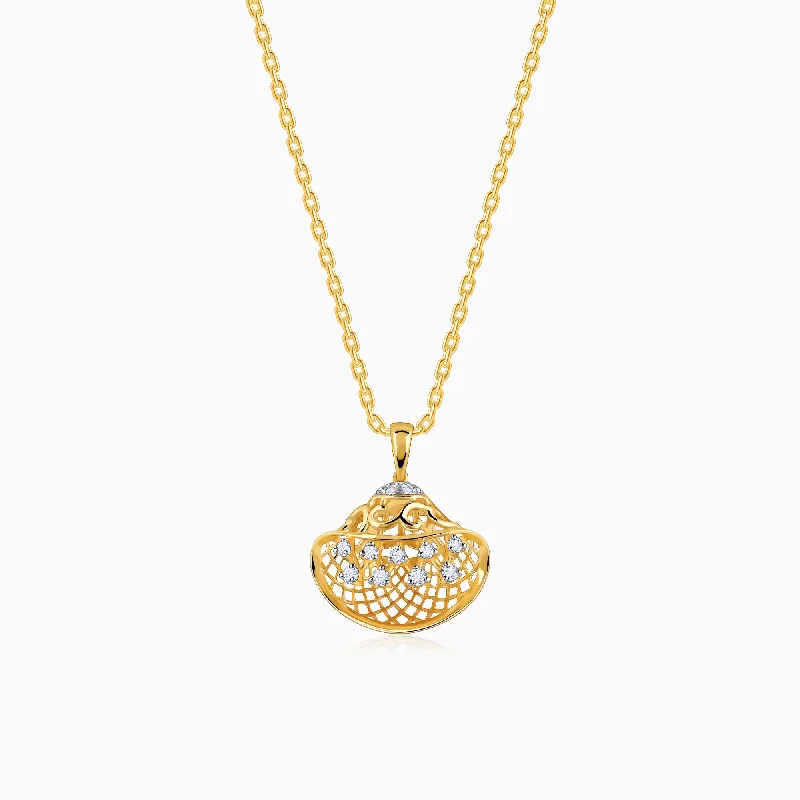 necklaces for anniversary surprise -Gold Dream Radiance Diamond Pendant