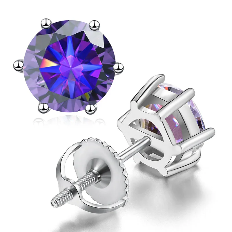 Platinum (Moissanite Deep Purple Diamond)