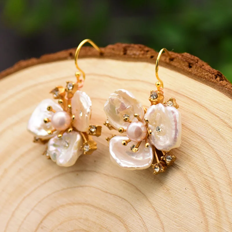 Three-Petal Flower Earrings