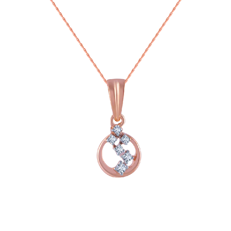 necklaces for everyday wear -14k (585) Rose Gold And Diamond Pendant For Women