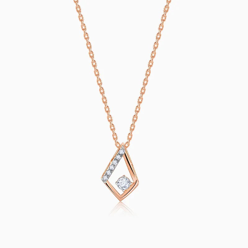 necklaces affordable luxury -Rose Gold Dawn Diamond Pendant