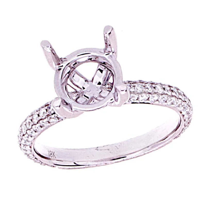 ladies engagement rings art deco flair -Diamond Semi-Mount