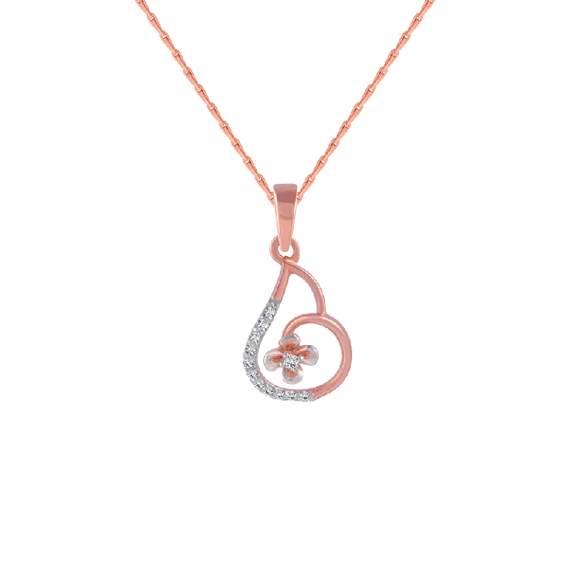 necklaces for casual chic -14KT (585) Rose Gold And Diamond Pendant For Women