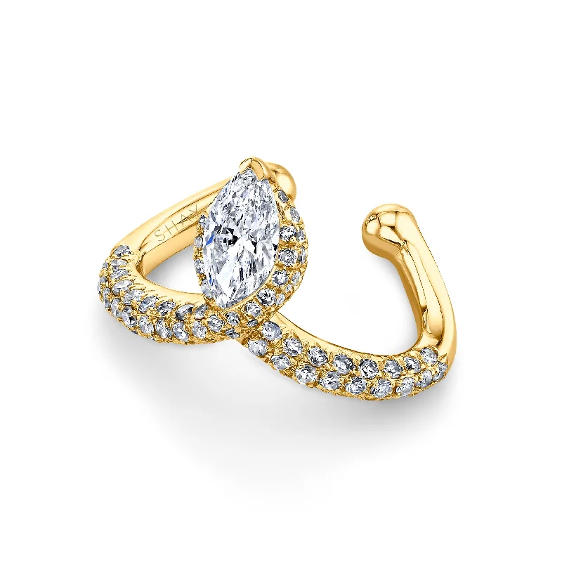 ladies engagement rings eco friendly option -DIAMOND MARQUISE CHEVRON EAR CUFF