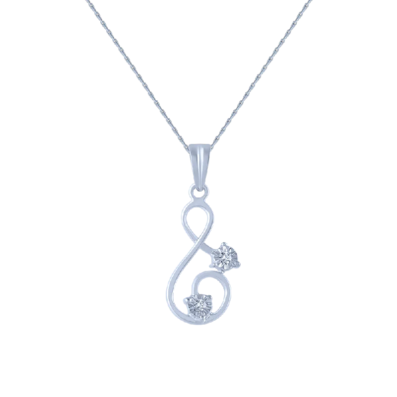 necklaces with silver pendant -14k (585) White Gold And Diamond Pendant For Women