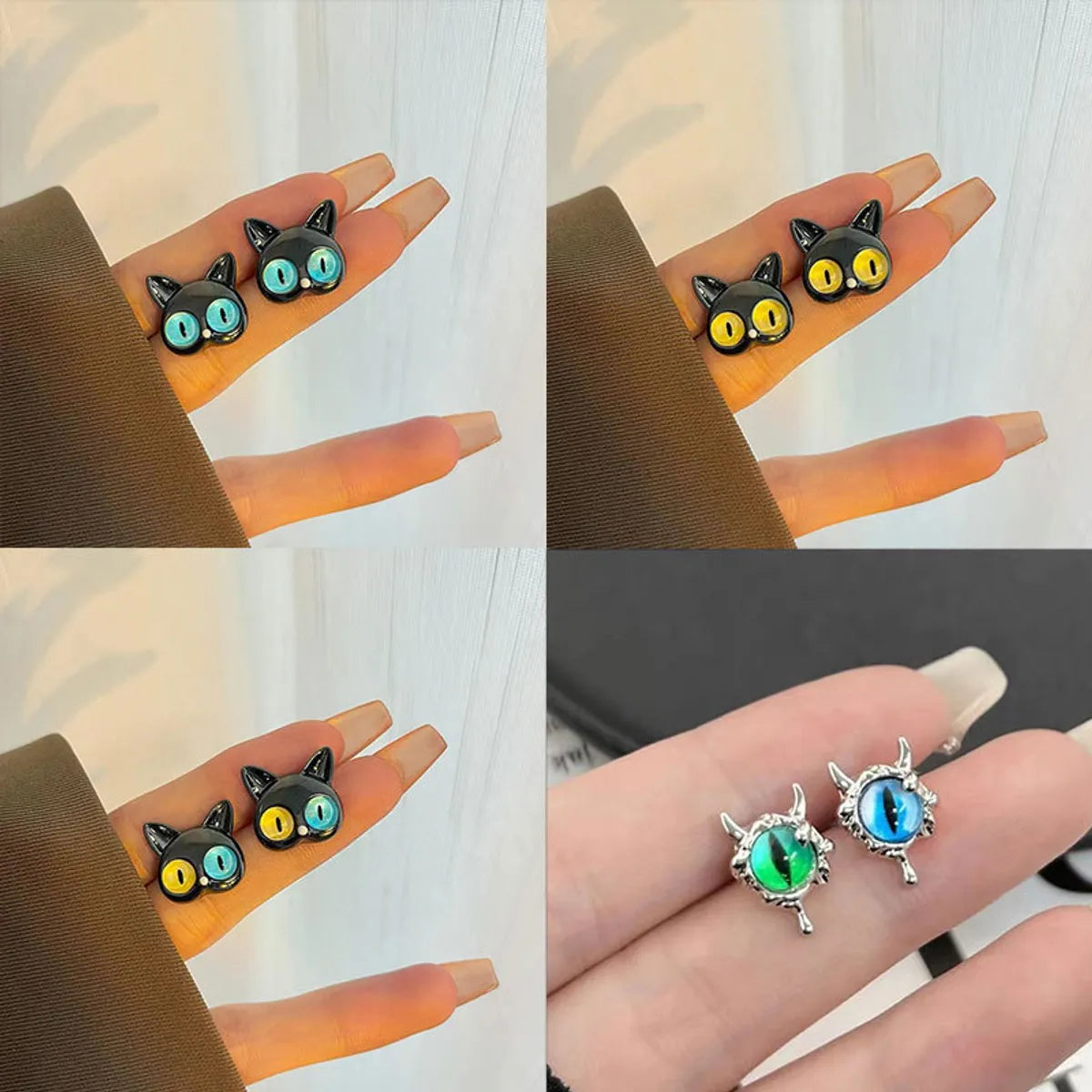 ladies earrings with green peridot -Simple Style Cartoon Metal Irregular Plating Women'S Ear Studs