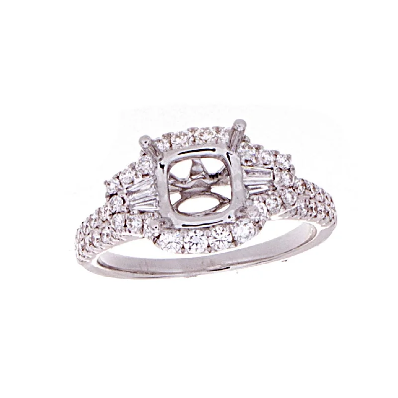 ladies engagement rings with filigree detail -Diamond Semi-Mount