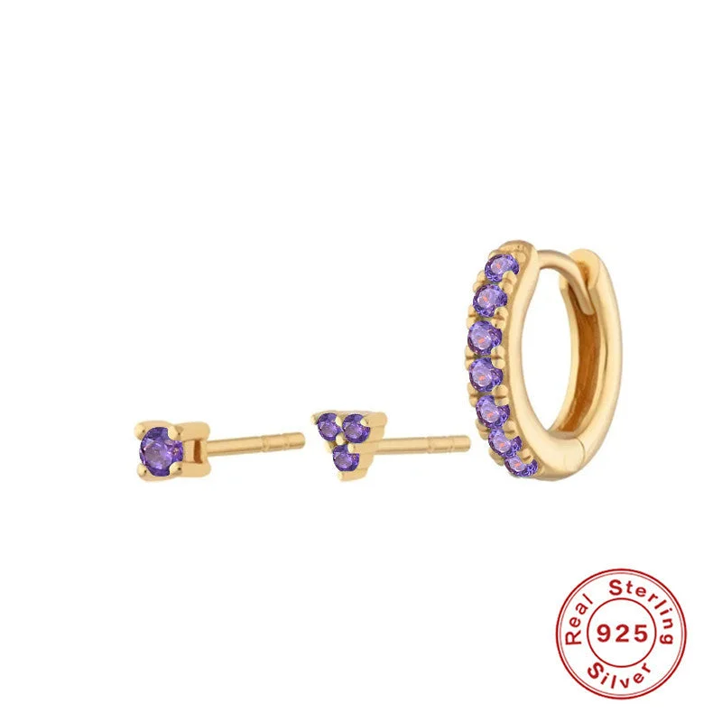 Gold-Dark Purple and Blue Diamond