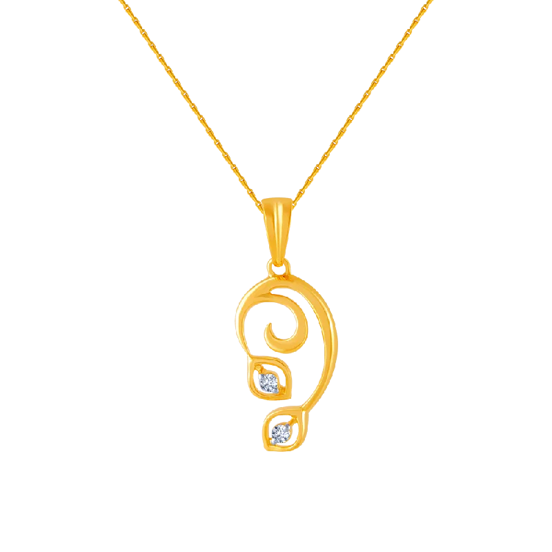 necklaces with crystal beads -14k (585) Yellow Gold And Diamond Pendant For Women