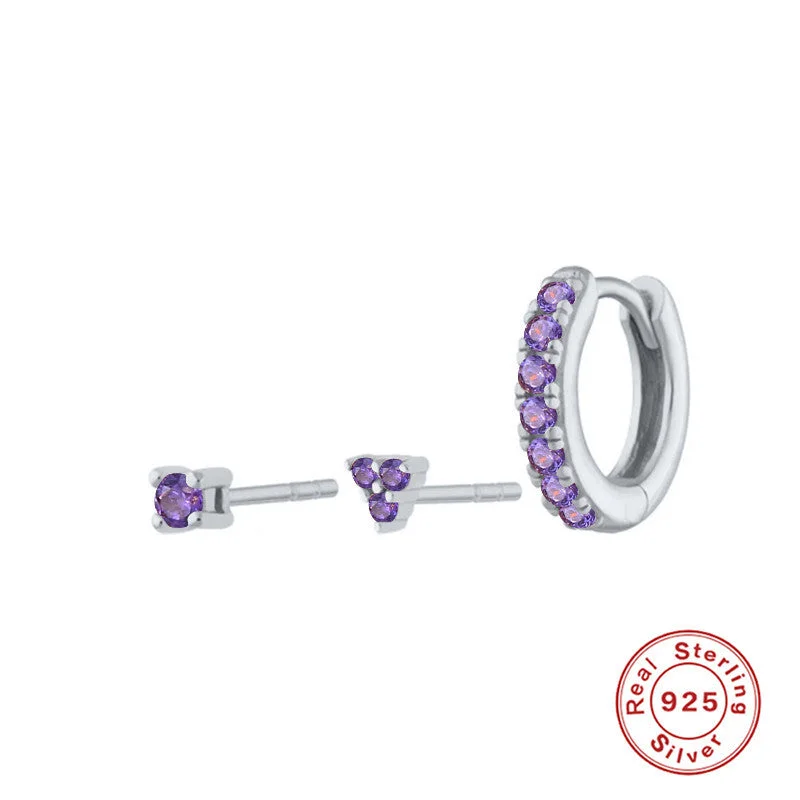 White gold color-Dark Purple and Blue Diamond