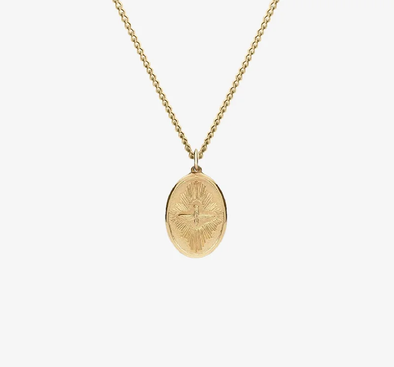 necklaces with sun pendant -Dove Pendant Necklace | Gold