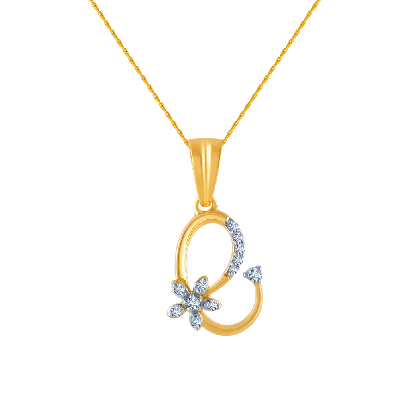 necklaces for mothers gift -14k (585) Yellow Gold And Diamond Pendant For Women