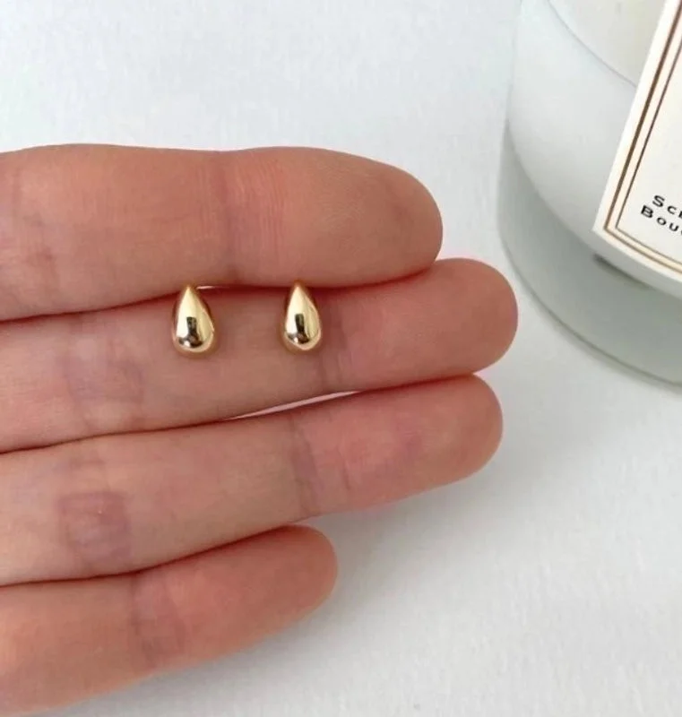 Water Drop Ear Studs C892|18K Gold