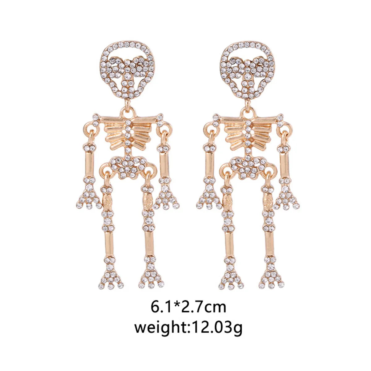 Gold Skull Frame Ear Studs