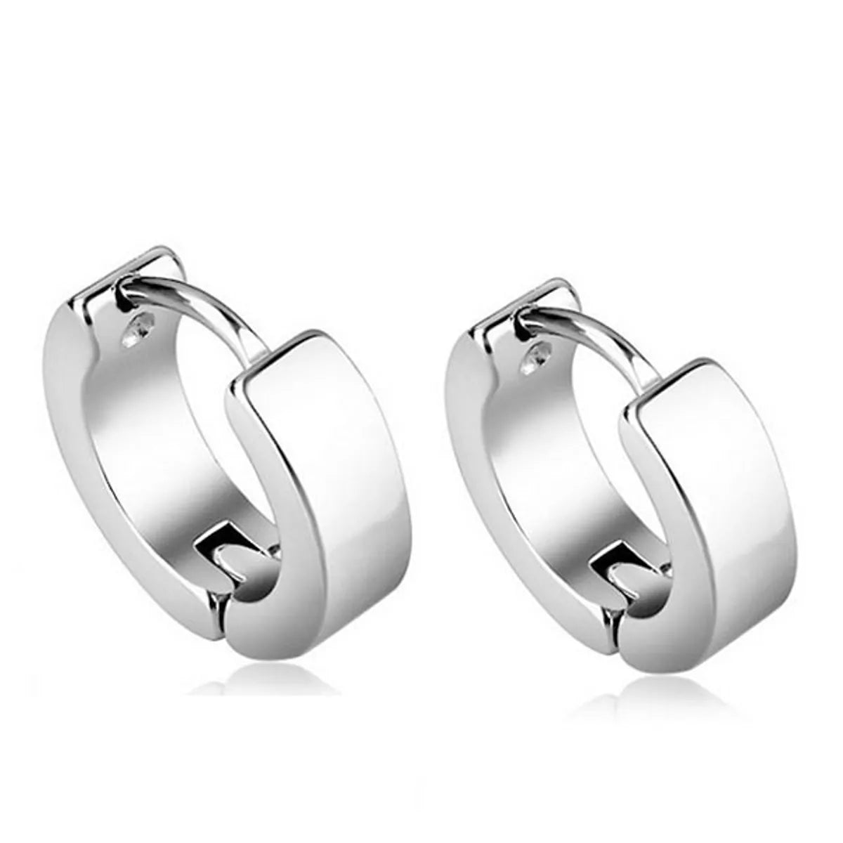 ladies earrings small hoop elegance -Men'S Fashion Geometric Stainless Steel Earrings Plating Stainless Steel Earrings