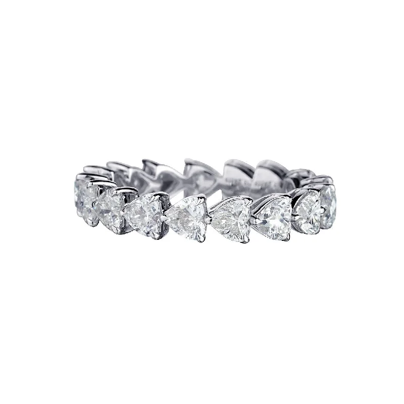 ladies engagement rings marquise cut diamond -HEART-SHAPED DIAMOND BAND