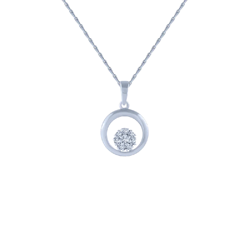 necklaces sleek modern design -14KT (585) White Gold And Diamond Pendant For Women