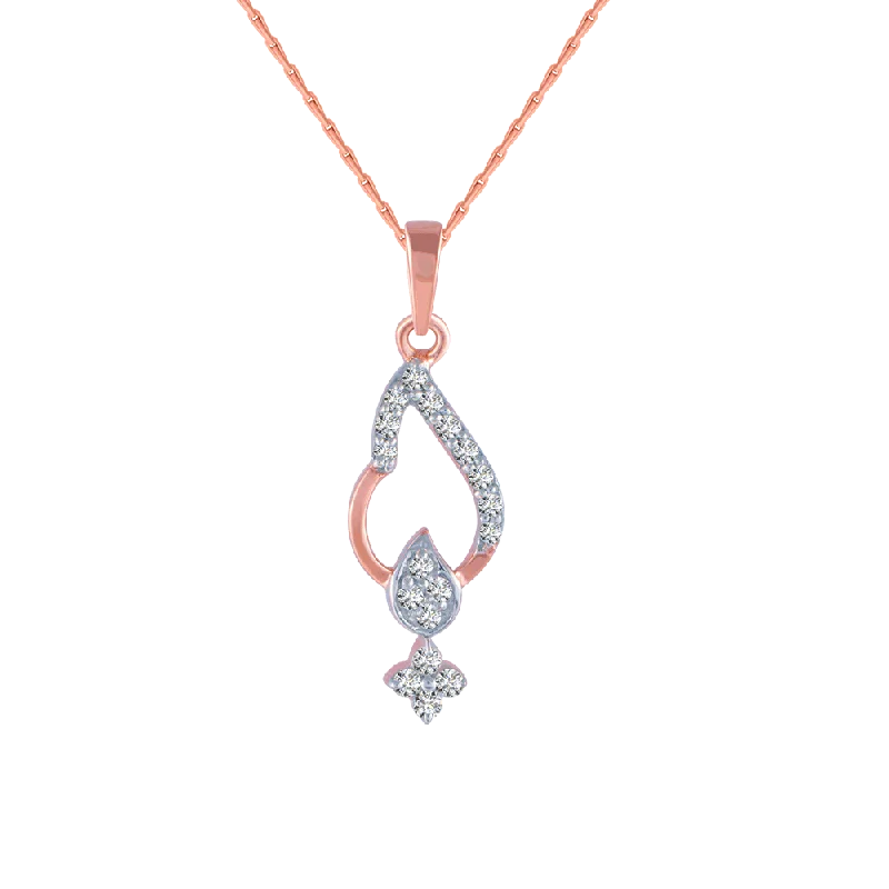 necklaces with turquoise stone -14KT (585) Rose Gold And Diamond Pendant For Women