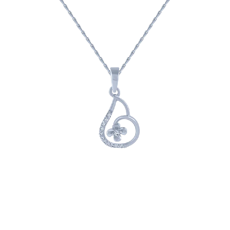 necklaces elegant gold tone -14KT (585) White Gold And Diamond Pendant For Women