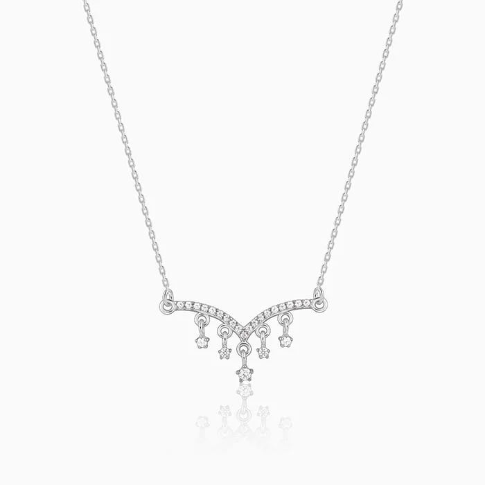 necklaces with crystal beads -Silver Megastar Necklace