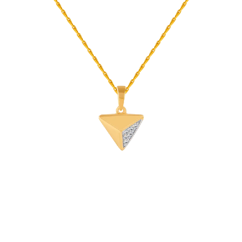 necklaces with turquoise stone -14KT (585) Yellow Gold And Diamond Pendant For Women