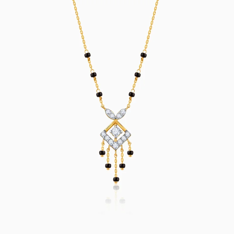 necklaces with evil eye -Gold Komal Diamond Mangalsutra