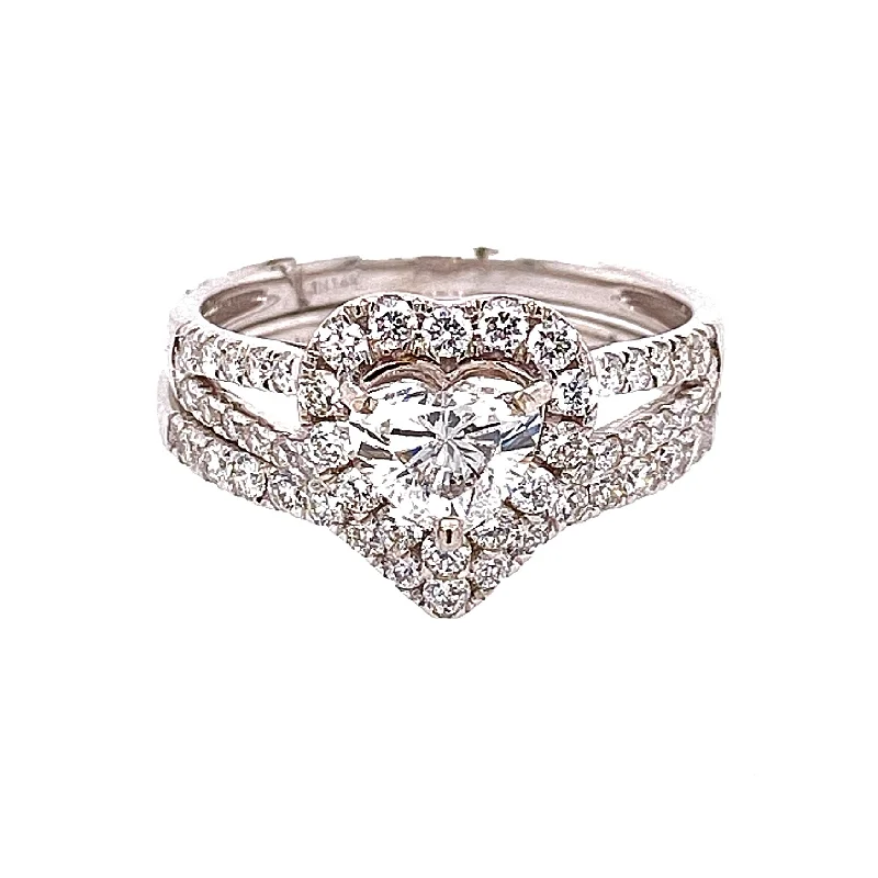 ladies engagement rings thin band elegance -Hear Shaped Diamond Solitaiare