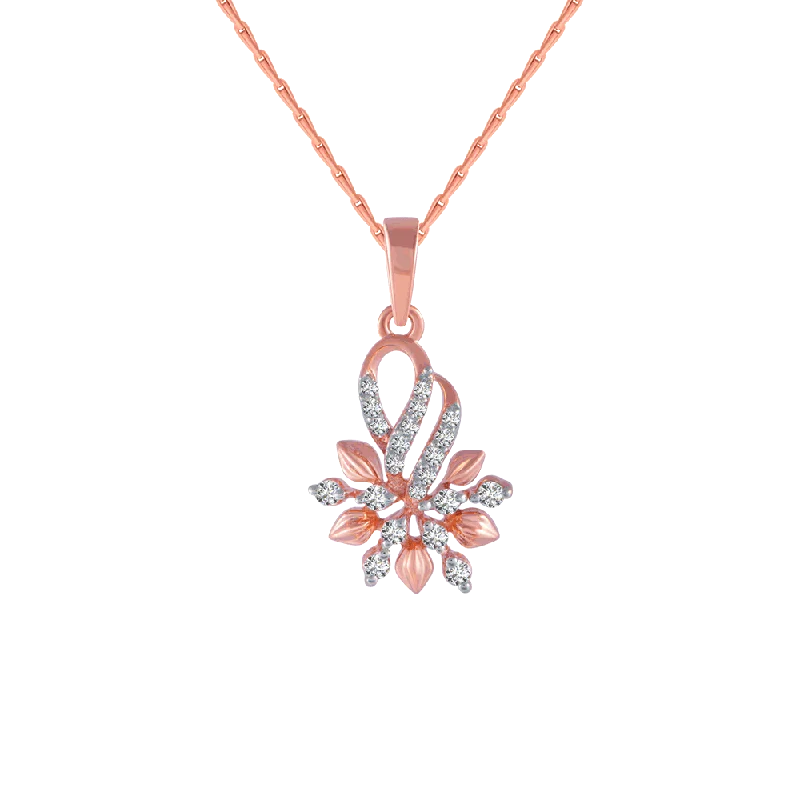 necklaces with blue topaz -14KT (585) Rose Gold And Diamond Pendant For Women