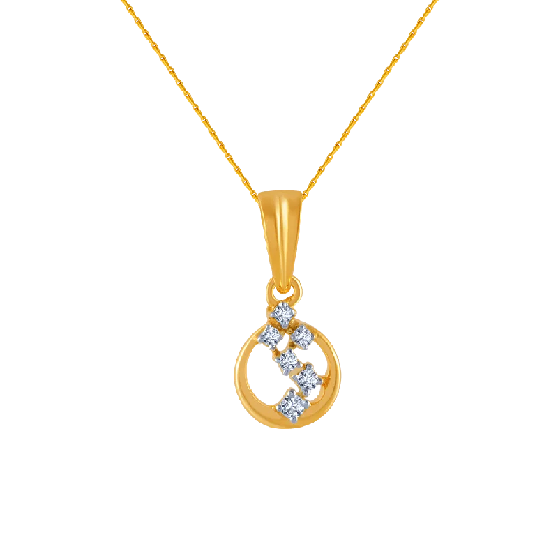 necklaces with diamond accent -14k (585) Yellow Gold And Diamond Pendant For Women