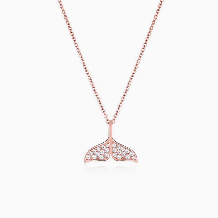 necklaces minimalist chic style -Anushka Sharma Rose Gold Dolphin Tail Necklace with Link Chain