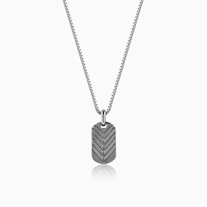 necklaces for young women -Black Rhodium Midnight Charmer Pendant With Box Chain For Him