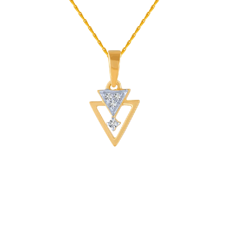 necklaces for anniversary surprise -14KT (585) Yellow Gold And Diamond Pendant For Women