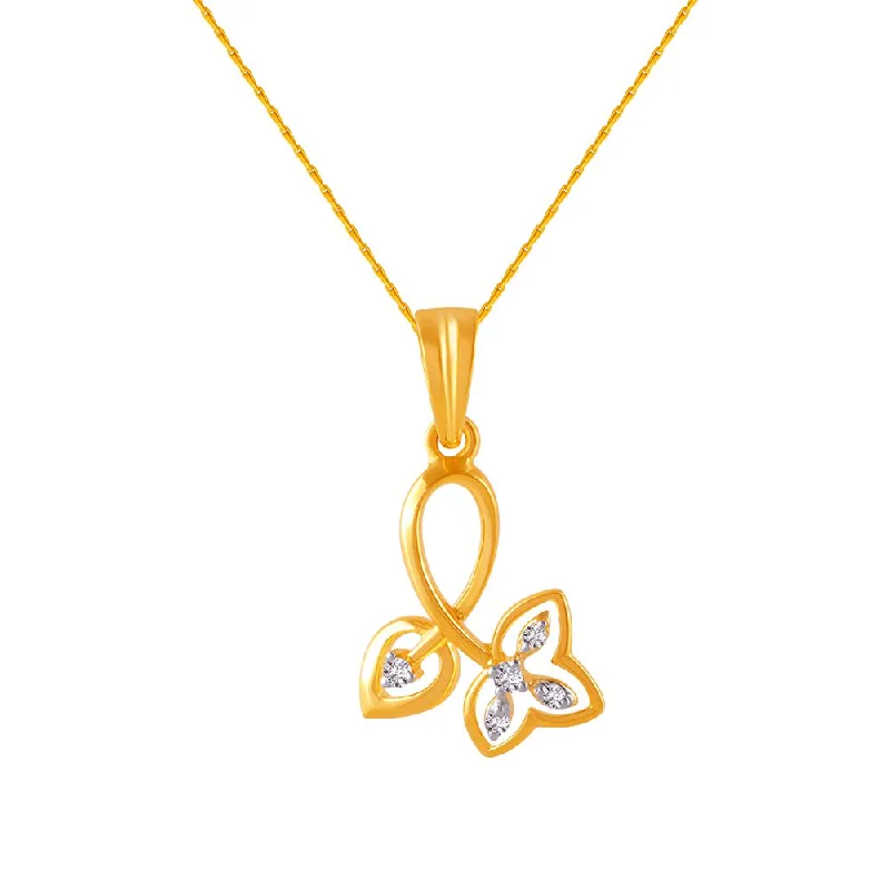 necklaces with yellow citrine -14k (585) Yellow Gold And Diamond Pendant For Women