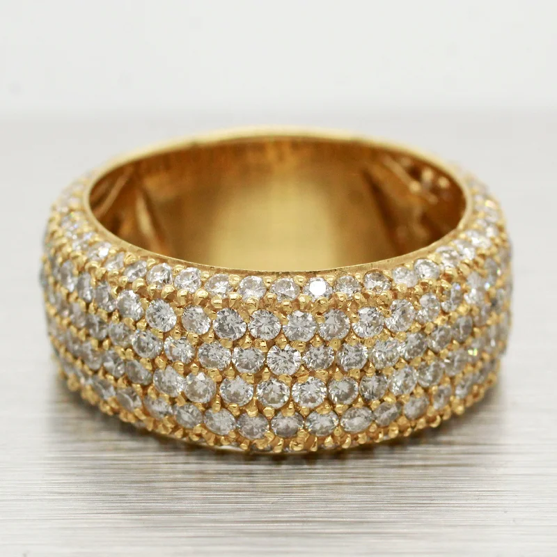 ladies engagement rings romantic proposal -Sonia Bitton 2.00ctw Half Pave Diamond Band Ring | 18k Yellow Gold